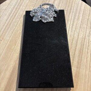 Black marble Pewter grapes Cutting Board Cheese Charcuterie ARTHUR COURT